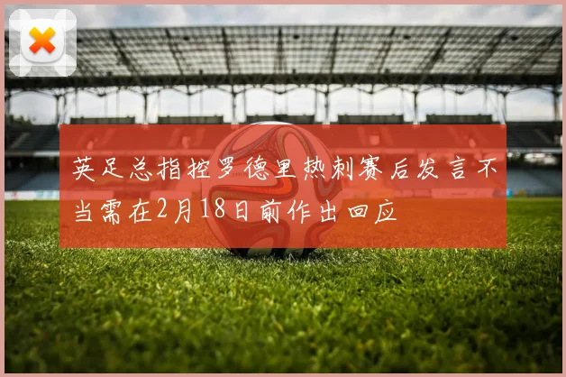 英足总指控罗德里热刺赛后发言不当需在2月18日前作出回应